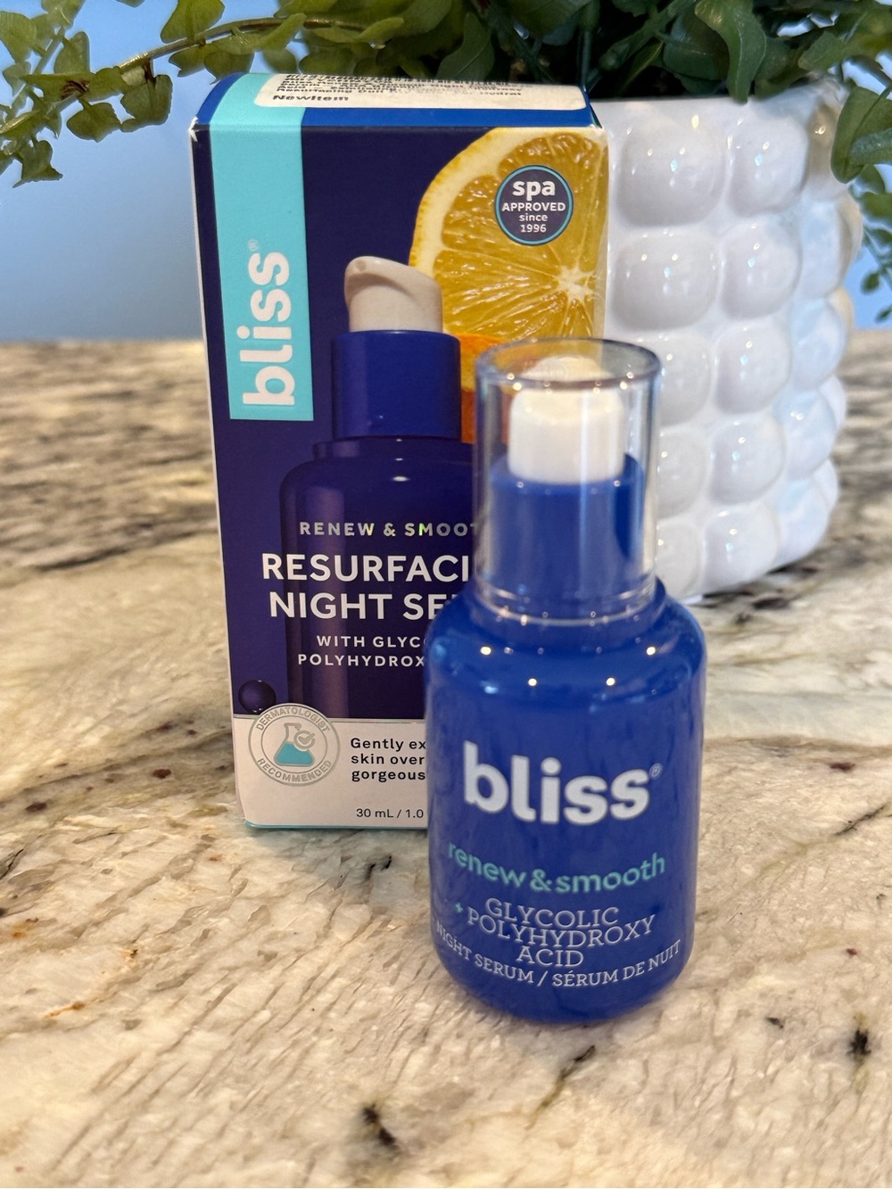 Bliss Renew & Smooth Resurfacing Night Serum Glycolic AHA 1 oz NEW